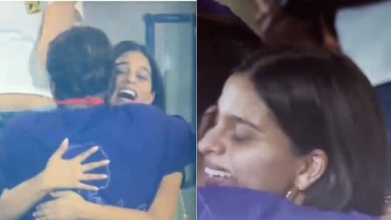 Suhana and father Shah Rukh Khan shared an emotional moment after KKR's IPL title win