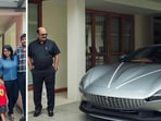 Dr Viju Jacob and family with his new Ferrari Roma. 