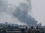 Smoke rises following Israeli strikes during an Israeli military operation in Rafah, as seen from Khan Younis, in the southern Gaza Strip. (Reuters)