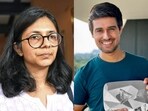 AAP MP Swati Maliwal and YouTuber Dhruv Rathee