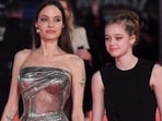 Angelina Jolie dresses up in silver bodycon gown with Shiloh for Eternals premiere