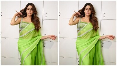 For accessories, the actress chose silver peep-toe stilettos, statement rings adorning her fingers and a pair of silver hoop earrings embellished with diamond-encrusted flowers that perfectly complemented her head-turning look. (Instagram/@stylebyami) For accessories, the actress chose silver peep-toe stilettos, statement rings adorning her fingers and a pair of silver hoop earrings embellished with diamond-encrusted flowers that perfectly complemented her head-turning look. (Instagram/@stylebyami)