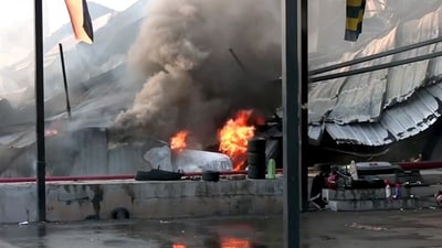 A massive fire breaks out at the TRP game zone, in Rajkot on Saturday. Reportedly, 20 people died in the incident. (ANI Photo) A massive fire breaks out at the TRP game zone, in Rajkot on Saturday. Reportedly, 20 people died in the incident. (ANI Photo)