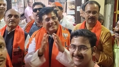 Commerce and industry minister Piyush Goyal campaigning in Varanasi. (Sourced) Commerce and industry minister Piyush Goyal campaigning in Varanasi. (Sourced)