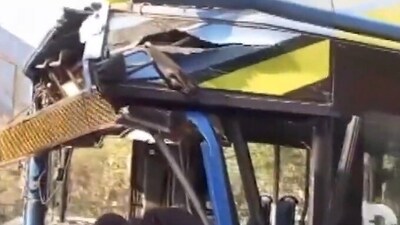 DTC bus rams into another in Delhi's Naoroji Nagar (PTI) DTC bus rams into another in Delhi's Naoroji Nagar (PTI)