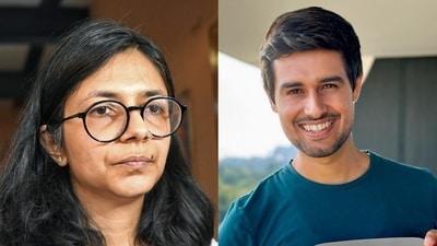 AAP MP Swati Maliwal and YouTuber Dhruv Rathee (File) AAP MP Swati Maliwal and YouTuber Dhruv Rathee (File)
