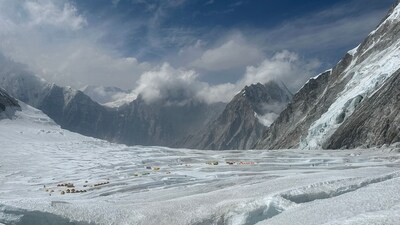 This photograph taken on May 4, 2024 shows mountaineers during their ascend to Mount Everest's summit, in Nepal. (AFP)