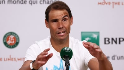 Spain's Rafael Nadal during a press conference after losing his men's singles match against Germany's Alexander Zverev on day two of the French Open at the Roland Garros Complex. (AFP) Spain's Rafael Nadal during a press conference after losing his men's singles match against Germany's Alexander Zverev on day two of the French Open at the Roland Garros Complex. (AFP)