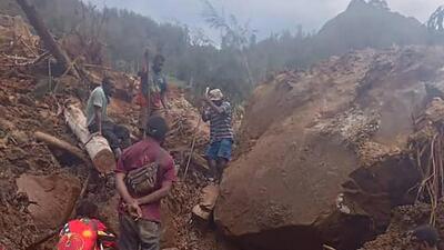 The landslide tore through an area 600 km northwest of the capital Port Moresby in the early hours of May 24. (AFP photo) The landslide tore through an area 600 km northwest of the capital Port Moresby in the early hours of May 24. (AFP photo)