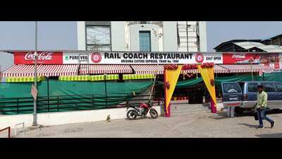 The rail coach restaurant at Prayagraj Junction station. (HT)