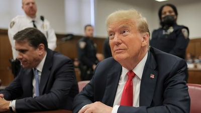 Former President Donald Trump appears at Manhattan criminal court before closing arguments in his criminal hush money trial in New York, Tuesday, May 28, 2024. (Andrew Kelly/Pool Photo via AP) (AP) Former President Donald Trump appears at Manhattan criminal court before closing arguments in his criminal hush money trial in New York, Tuesday, May 28, 2024. (Andrew Kelly/Pool Photo via AP) (AP)