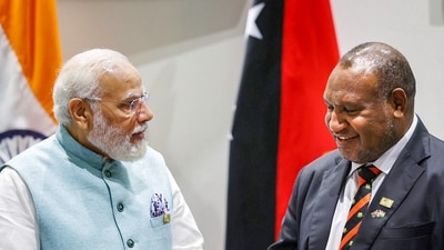 File: Prime Minister Narendra Modi with Papua New Guinea PM James Marape. (Twitter/MEAIndia)