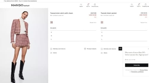 The price of the tweed jacket and mini skirt Ananya Panday wore in Call Me Bae poster. (mangooutlet.com) The price of the tweed jacket and mini skirt Ananya Panday wore in Call Me Bae poster. (mangooutlet.com)