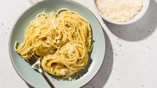 This image released by Milk Street shows a recipe for spaghetti with lemon pesto, from the cookbook “Milk Street 365: The All-Purpose Cookbook for Every Day of the Year.” (Milk Street via AP)