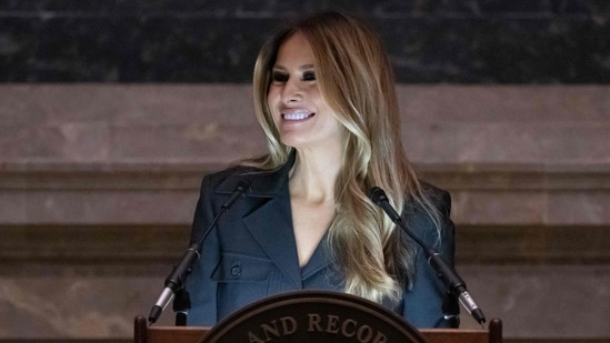 Melania Trump accused of ‘profiting off dead veterans’ with new necklace for sale (Photo by SAUL LOEB / AFP) (AFP)