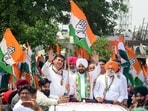 Jalandhar, May 10 (ANI): Congress candidate from Jalandhar Charanjit Singh Channi during a rally ahead of filing of his nomination for Lok Sabha polls in Jalandhar on Friday. (ANI Photo) Jalandhar, May 10 (ANI): Congress candidate from Jalandhar Charanjit Singh Channi during a rally ahead of filing of his nomination for Lok Sabha polls in Jalandhar on Friday. (ANI Photo)