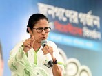 West Bengal Mamata Banerjee addressing a public rally in South 24 Parganas district. (HT Photo)