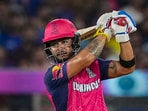Rajasthan Royals' Riyan Parag plays a shot during the Indian Premier League (IPL) 2024 match