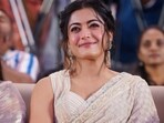 Rashmika Mandanna at the pre-release event of Gam Gam Ganesha. Rashmika Mandanna at the pre-release event of Gam Gam Ganesha.