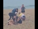 Video shows 3 American children being struck by lightning bolt on Puerto Rico beach (@CollinRugg/X)