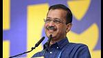 AAP convener Arvind Kejriwal interacts with traders and commission agents at Town Hall, Jalandhar, on Wednesday. (PTI)