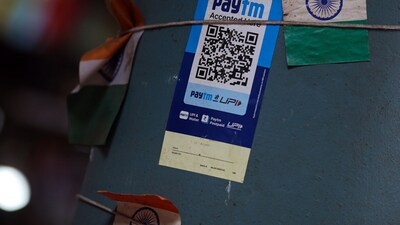 Paytm share price: A QR code for the Paytm digital payment system at a store in Mumbai, India. (Bloomberg) Paytm share price: A QR code for the Paytm digital payment system at a store in Mumbai, India. (Bloomberg)