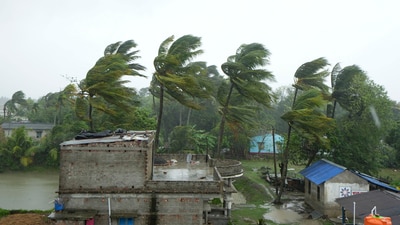 Rains and strong winds ahead of the landfall of Cyclone 'Remal', in South 24 Parganas district. Tripura travel alert: Cyclone 'Remal' triggers landslides as it crosses Shillong and Jowai in Meghalaya (PTI Photo) Rains and strong winds ahead of the landfall of Cyclone 'Remal', in South 24 Parganas district. Tripura travel alert: Cyclone 'Remal' triggers landslides as it crosses Shillong and Jowai in Meghalaya (PTI Photo)