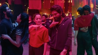 Allu Arjun and Rashmika Mandanna dancing on Angaaron Allu Arjun and Rashmika Mandanna dancing on Angaaron