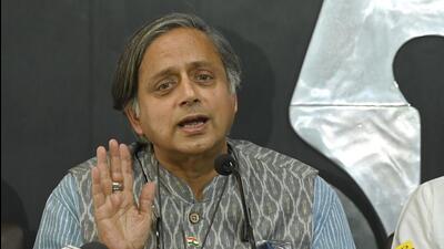 Senior Congress leader Shashi Tharoor was campaigning in Himachal’s Dharamshala. (HT File) Senior Congress leader Shashi Tharoor was campaigning in Himachal’s Dharamshala. (HT File)