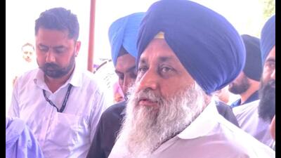 Shiromani Akali Dal president Sukhbir Singh Badal. Shiromani Akali Dal president Sukhbir Singh Badal.