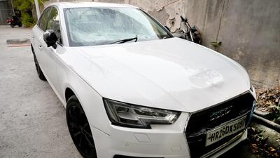 The Audi was recovered from the parking lot of NBCC India’s office in Delhi’s East Kidwai Nagar on Tuesday. (Sunil Ghosh/HT Photo) The Audi was recovered from the parking lot of NBCC India’s office in Delhi’s East Kidwai Nagar on Tuesday. (Sunil Ghosh/HT Photo)