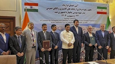 The agreement signed by India and Iran will facilitate the long-term development of Shahid Beheshti terminal of Chabahar port. (PTI photo) (HT_PRINT) The agreement signed by India and Iran will facilitate the long-term development of Shahid Beheshti terminal of Chabahar port. (PTI photo) (HT_PRINT)