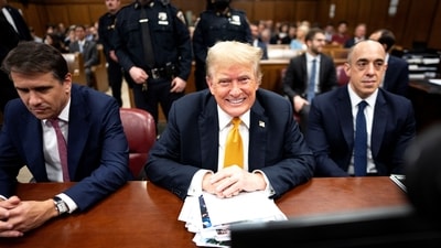 Republican presidential candidate, former U.S. President Donald Trump attends his criminal trial at the New York State Supreme Court in New York, New York, Wednesday, May, 29, 2024.      Doug Mills/Pool via REUTERS (via REUTERS)