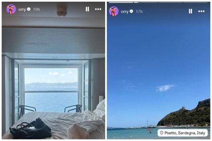 Orry has been sharing photos from the trip on Instagram Stories. Orry has been sharing photos from the trip on Instagram Stories.