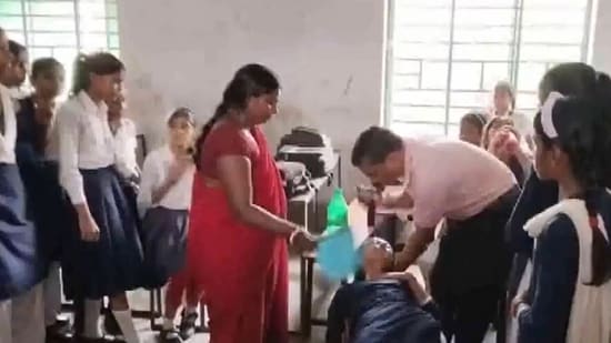 Schoolchildren were rushed to the hospital, where they received saline injections. (ANI)