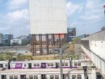 A massive hoarding in Bandra in railway jurisdiction. (Satish Bate/ Hindustan Times) A massive hoarding in Bandra in railway jurisdiction. (Satish Bate/ Hindustan Times)