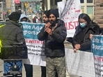 Former students from India facing deportation during a protest in Toronto, Canada in March last year. (Supplied photo)