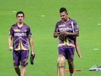 Kolkata Knight Riders' Sunil Narine with mentor Gautam Gambhir.