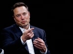 Elon Musk, CEO of SpaceX and Tesla and owner of X, formerly known as Twitter, gestures as he attends the Viva Technology conference on innovation and startups.