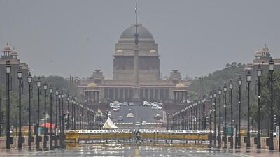 A mirage during ongoing heatwave in Delhi, which led to record power demand. (Raj K Raj/HT)