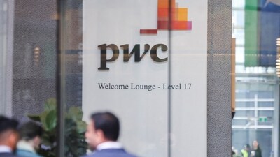 PwC sign is seen in the lobby of their offices. Part of the penalties could also include a halt of operations at some of PwC’s mainland offices. (Reuters)