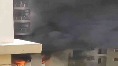 Fire breaks out in Noida's Lotus Boulevard Society Fire breaks out in Noida's Lotus Boulevard Society