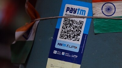 Paytm share price: A QR code for the Paytm digital payment system at a store in Mumbai, India. (Bloomberg) Paytm share price: A QR code for the Paytm digital payment system at a store in Mumbai, India. (Bloomberg)