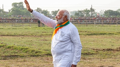 PM Modi will meditate at the Vivekananda Rock Memorial starting on Thursday evening. (PTI) PM Modi will meditate at the Vivekananda Rock Memorial starting on Thursday evening. (PTI)
