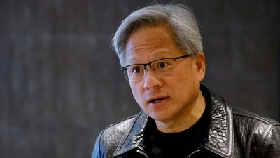Nvidia CEO Jensen Huang attends a media roundtable meeting in Singapore. (Reuters)