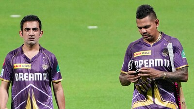 Kolkata Knight Riders' Sunil Narine with mentor Gautam Gambhir. (PTI) Kolkata Knight Riders' Sunil Narine with mentor Gautam Gambhir. (PTI)