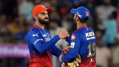RCB's Virat Kohli and Dinesh Karthik after the Indian Premier League (IPL) 2024 T20 cricket match (PTI) RCB's Virat Kohli and Dinesh Karthik after the Indian Premier League (IPL) 2024 T20 cricket match (PTI)