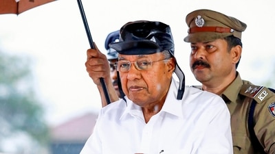Kerala chief minister Pinarayi Vijayan reviews the Guard of Honour during the passing out parade of Special Armed Police (SAP) and Kerala Armed Police (KAP) in Thiruvananthapuram on Tuesday, May 28, 2024, amid rainfall. (PTI) Kerala chief minister Pinarayi Vijayan reviews the Guard of Honour during the passing out parade of Special Armed Police (SAP) and Kerala Armed Police (KAP) in Thiruvananthapuram on Tuesday, May 28, 2024, amid rainfall. (PTI)