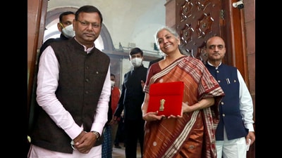 Pankaj Chaudhary along with Union Finance Minister Nirmala Sitharaman and Bhagwat Karad (ANI File)