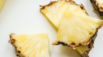 2. Pineapple: It contains bromelain, an enzyme that can also cause softening of the cervix and lead to contractions. Bromelain is found in higher concentrations in the stem and core of the pineapple. (Pexels) 2. Pineapple: It contains bromelain, an enzyme that can also cause softening of the cervix and lead to contractions. Bromelain is found in higher concentrations in the stem and core of the pineapple. (Pexels)
